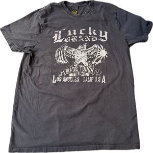 Lucky Brand Black Short-Sleeve Eagle Graphic Tee